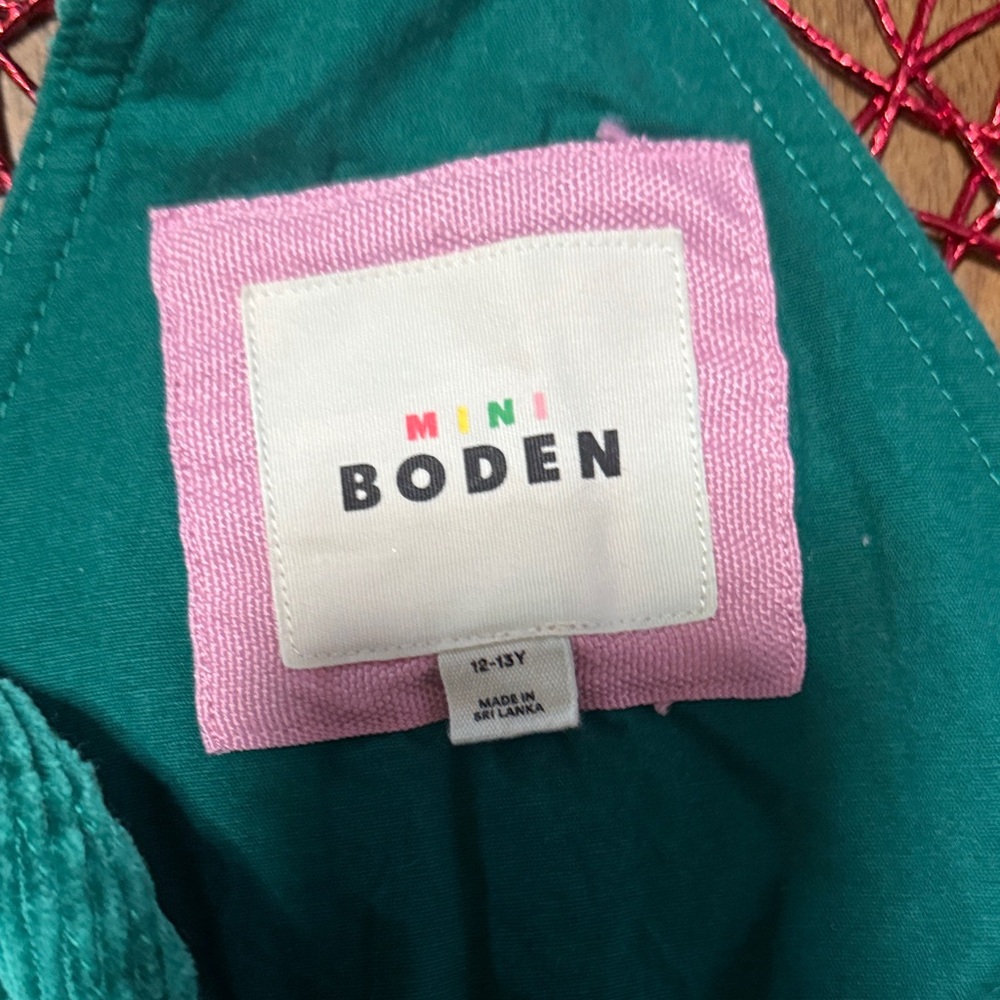 Boden Teal Corduroy Kids Jumpsuit - Picture 3 of 3